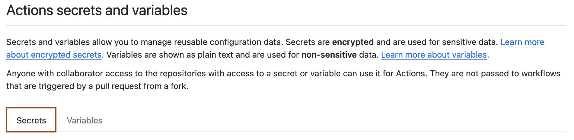 GitHub Actions的Secrets与Variables